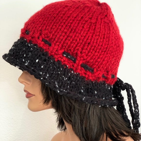 Hand Knits 2 Love Hat Cap Designer Silver Bead main image 4